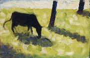 Vache noire dans un Pre Georges Seurat